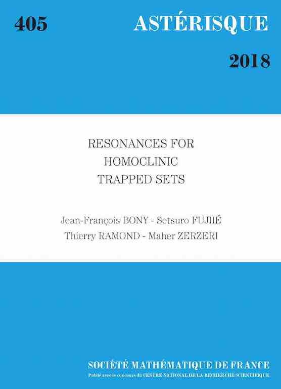 Resonances for homoclinic trapped sets