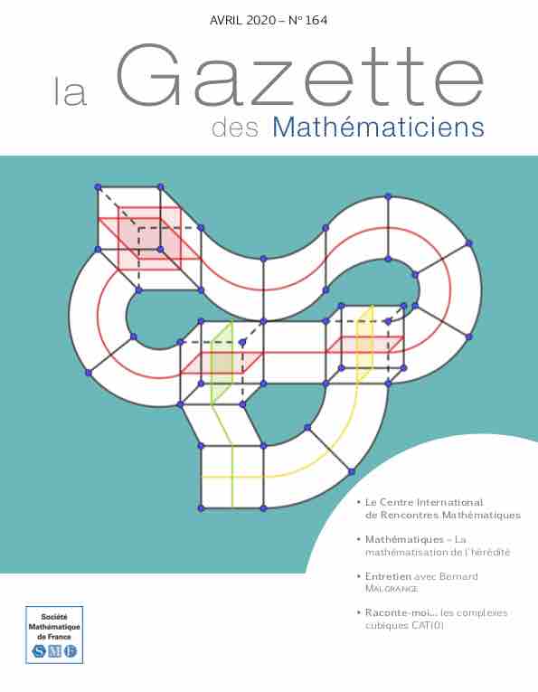La Gazette des mathématiciens 164 (avril 2020)