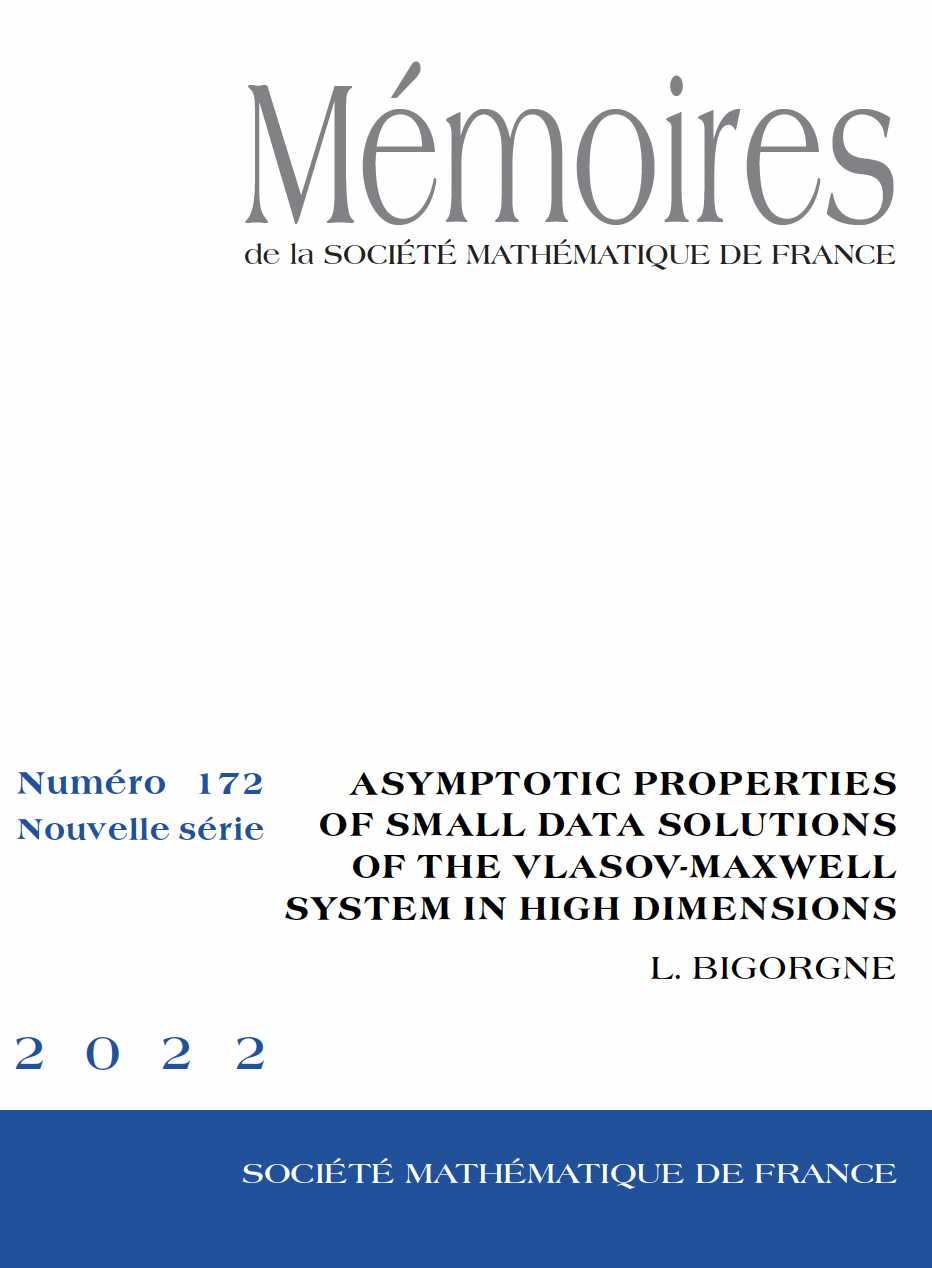 Asymptotic properties of small data solutions of the Vlasov-Maxwell system in high dimensions