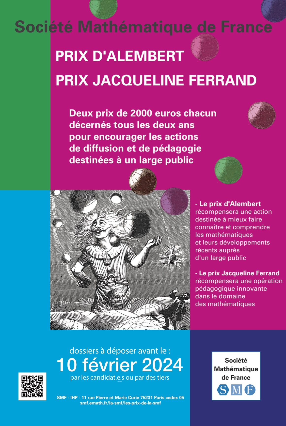 Appel à candidature Prix d'Alembert et Prix Jacqueline Ferrand 2024