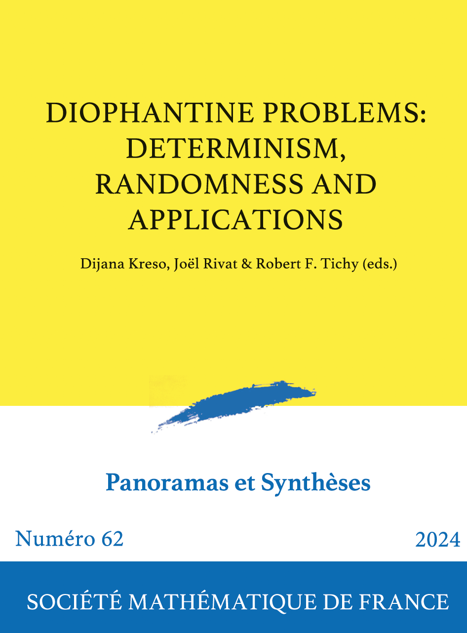 Diophantine problems: determinism, randomness and applications