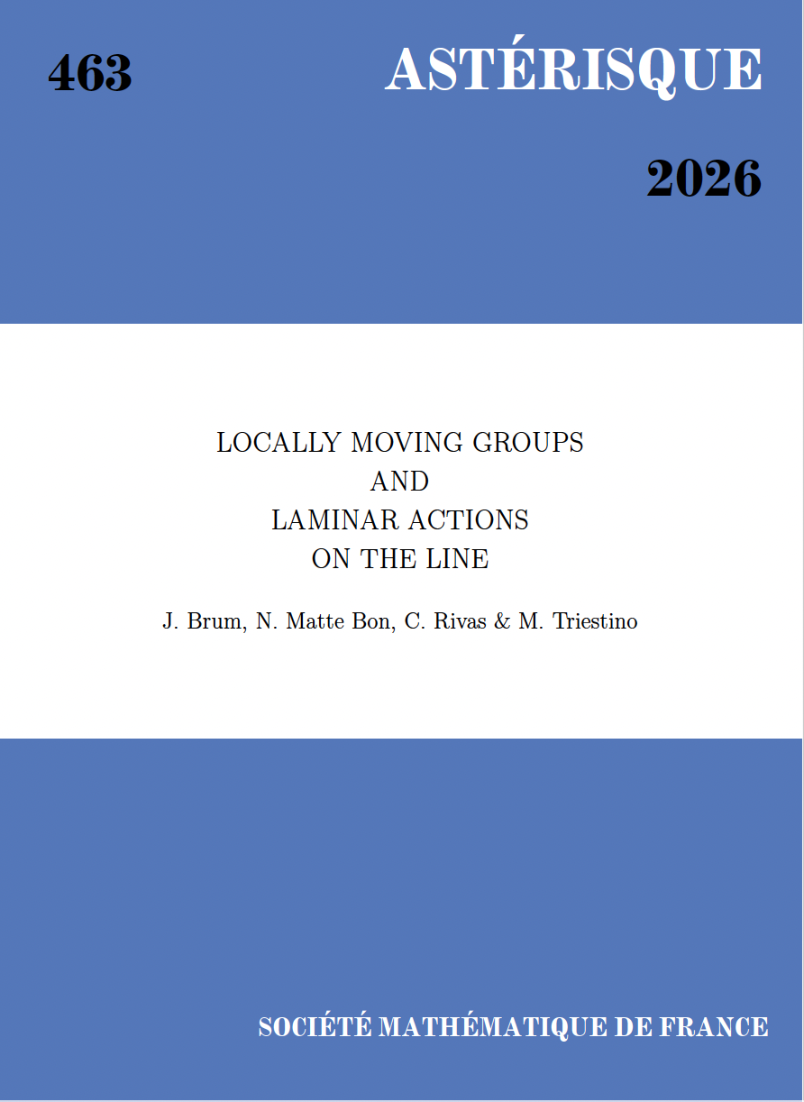 Locally moving groups and laminar actions on the line