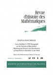 TEXTS & DOCUMENTS : Louis Bachelier's 1938 Monograph on the Calculus of Speculation : Mathematical Finance and Randomness of Asset Prices in Bachelier's Later Work