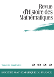 Revue d'histoire des mathématiques, volume 28, fascicule 2
