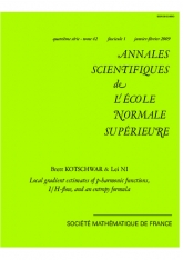 Estimées de gradient locales, de fonctions $p$-harmoniques, $1/H$ ﬂot et une formule d'entropie