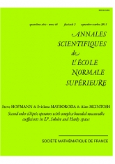 Opérateurs elliptiques du second ordre à coeﬃcients complexes mesurables bornés dans les espaces $L^p$, de Sobolev et de Hardy