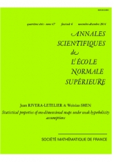 Propriétés statistiques des applications unidimensionnelles sous des hypothèses d'hyperbolicité faibles