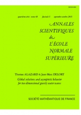 Solutions globales et comportement asymptotique pour l'équation des ondes de gravité en dimension deux