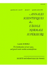 L'horofrontière de l'outre-espace et la croissance sous l'action d'automorphismes aléatoires