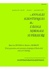 La génération ﬁnie et continuité en homologies de Hochschild et cyclique