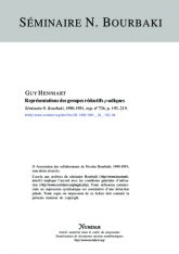 Exposé Bourbaki 736 : Représentations des groupes réductifs $p$-adiques.