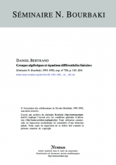 Exposé Bourbaki 750 : Groupes algébriques et équations diﬀérentielles linéaires