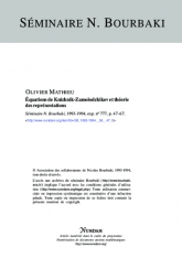Exposé Bourbaki 777 : Équations de Knizhnik-Zamolodchikov et théorie des représentations