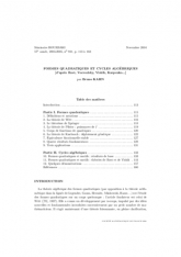 Exposé Bourbaki 941 : Formes quadratiques et cycles algébriques