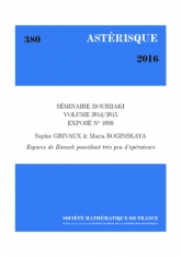 Exposé Bourbaki 1099 : Espaces de Banach possédant très peu d'opérateurs