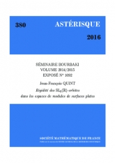 Exposé Bourbaki 1092 : Rigidité des ${\rm SL}_2(\mathbb R)$-orbites dans les espaces de modules de surfaces plates