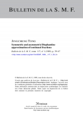Symmetric and asymmetric diophantine approximation of continued fractions