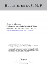 Un algorithme pour calculer l'invariant de Walker