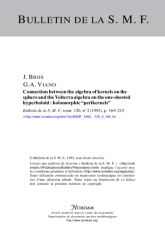 Connection between the algebra of kernels on the sphere and the Volterra algebra on the one-sheeted hyperboloid : holomorphic “perikernels”