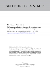 Intégrales invariantes et formules de caractères pour un groupe de Lie connexe à radical co-compact