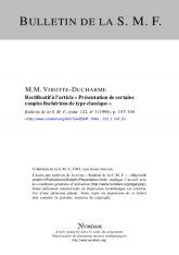 Rectificatif a l'article présentation de certains couples fischériens de type ique, tome 121, 1993, p. 227–270