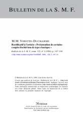 Rectiﬁcatif a l'article présentation de certains couples ﬁschériens de type ique, tome 121, 1993, p. 227–270