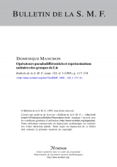 Opérateurs pseudodiﬀérentiels et représentations unitaires des groupes de Lie