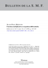 Fonctions multiplicatives et équations diﬀérentielles