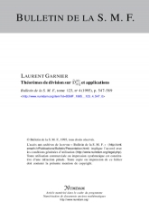 Théorèmes de division sur $\widehat {\mathcal {D}}_{\mathcal {X}\mathbb {Q}}^{(0)}$ et applications