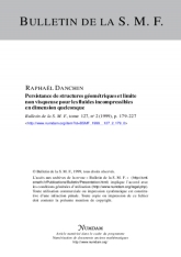 Persistance de structures géométriques et limite non visqueuse pour les ﬂuides incompressibles en dimension quelconque