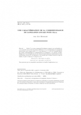 Une caractérisation de la correspondance de Langlands locale pour ${\rm GL}(n)$