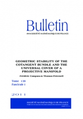 Stabilité géométrique du ﬁbré cotangent et du recouvrement universel d'une variété projective