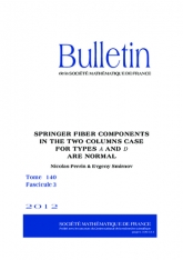Les composantes de ﬁbre de Springer, dans le cas de deux colonnes de types $A$ et $D$, sont normales