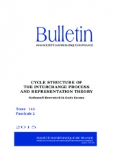 Structure des cycles dans le processus de transpositions et théorie des représentations