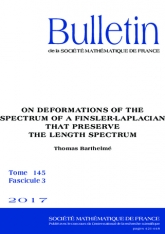 Sur des déformations du spectre d'un opérateur de Finsler-Laplace préservant le spectre des longueurs