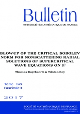 Explosion d'une norme de Sobolev critique pour les solutions radiales non-dispersives de l'équation des ondes surcritique sur $\mathbb {R}^3$