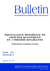 Équivalence monoïdale de groupes quantiques et $K$-théorie bivariante