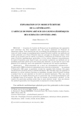 Exploration d'un mode d'écriture de la généralité : l'article de Poincaré sur les lignes géodésiques des surfaces convexes (1905)