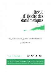 Les fondements de la géométrie selon Friedrich Schur