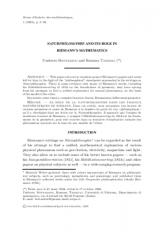 Le rôle de la Naturphilosophie dans les travaux mathématiques de Riemann