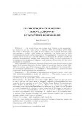 Les ‘Recherches sur les rentes' de Duvillard (1787) et le taux interne de rentabilité