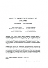 Analytic manifolds of nonpositive curvature