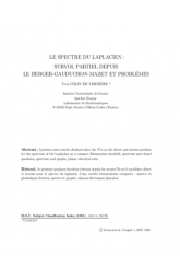 Le spectre du laplacien : survol partiel depuis le Berger-Gauduchon-Mazet et problèmes