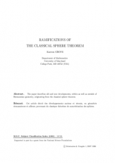 Ramiﬁcations of the classical sphere theorem