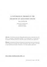 A convergence theorem in the geometry of Alexandrov spaces