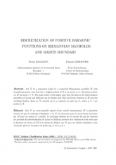 Discretization of positive harmonic functions on Riemannian manifolds and Martin boundary
