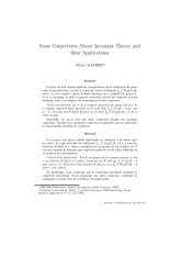 Some Conjectures About Invariant Theory and their Applications