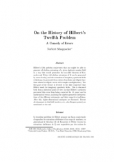 On the History of Hilbert's Twelfth Problem