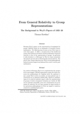 From General Relativity to Group Representations