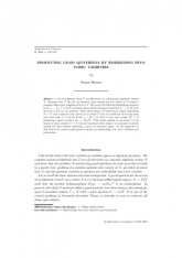 Construction de bons quotients par des plongements dans des variétés toriques